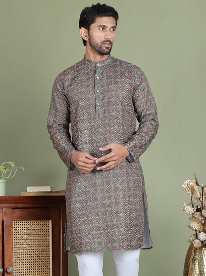 Embroidered And Printed Cotton Blend Kurtas.