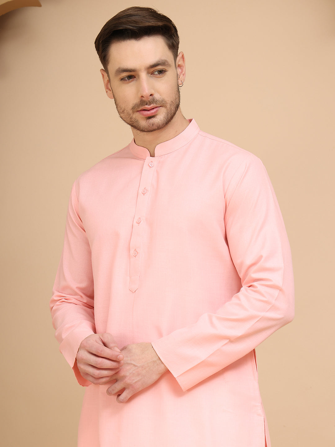 Solid Cotton Kurtas For Men