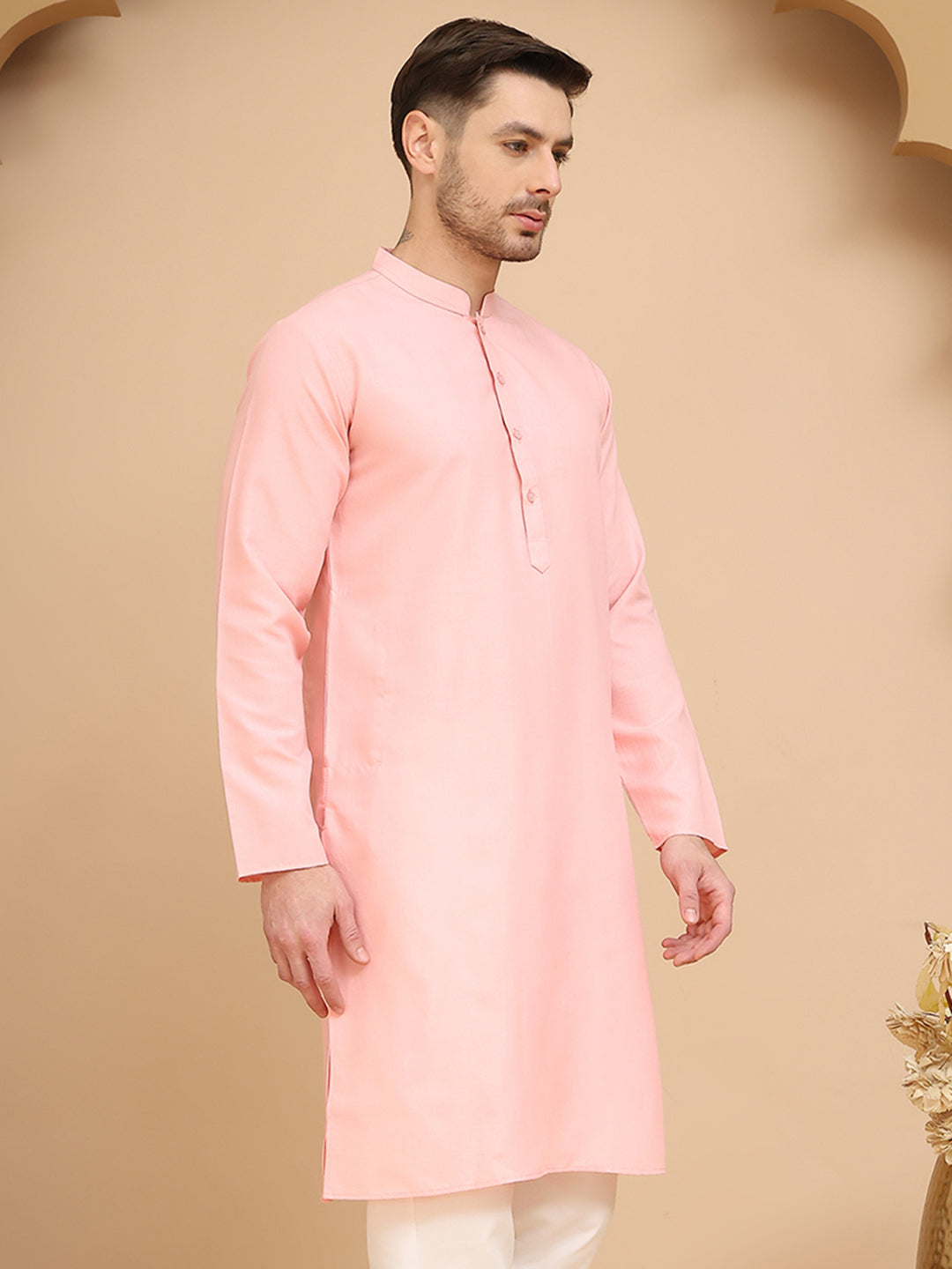 Solid Cotton Kurtas For Men