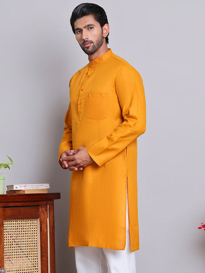 Solid Cotton Kurtas For Men