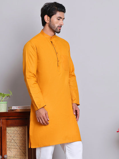 Solid Cotton Kurtas For Men