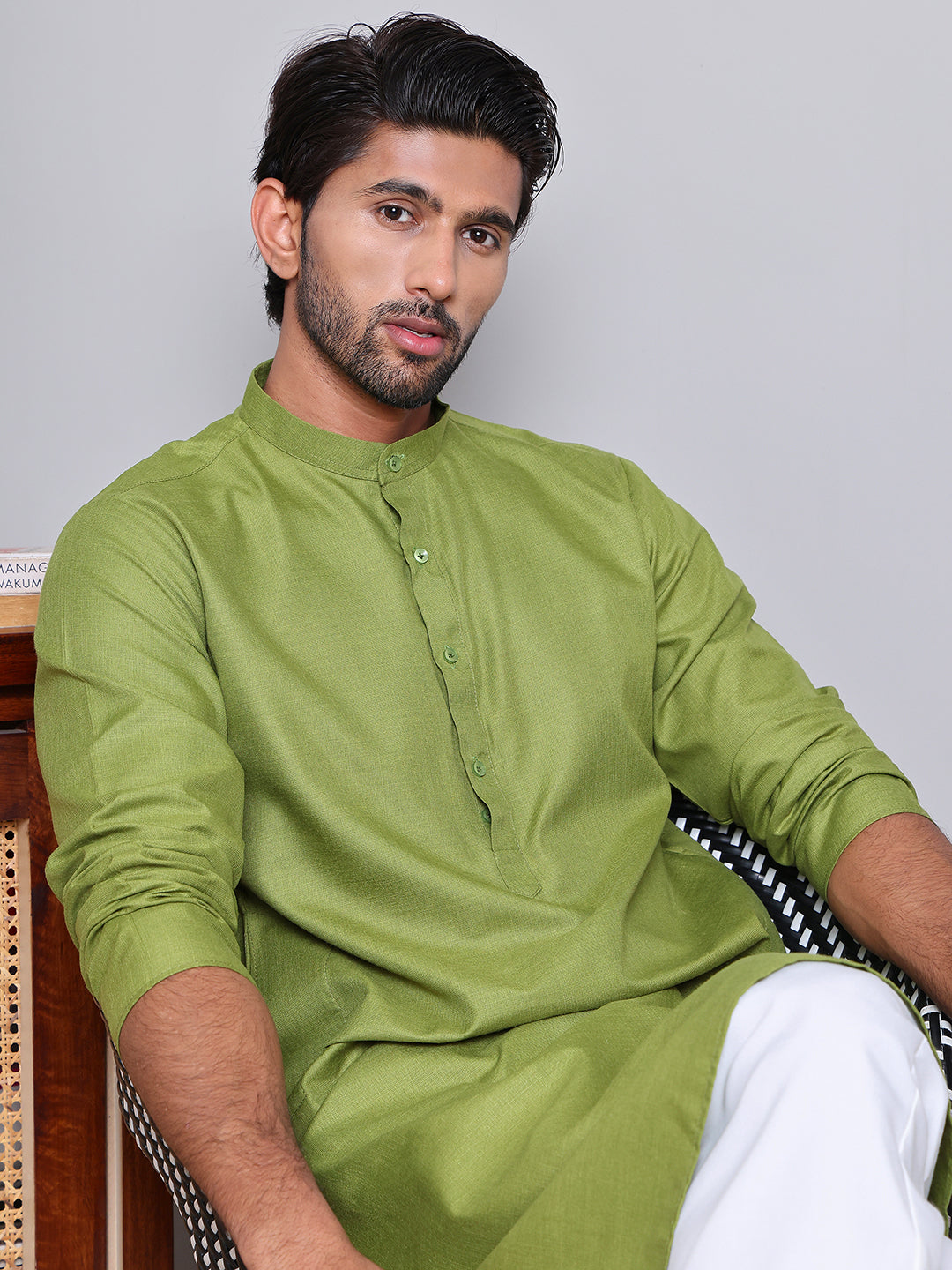 Solid Cotton Kurtas For Men