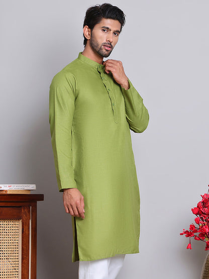 Solid Cotton Kurtas For Men