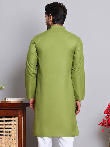 Solid Cotton Kurtas For Men