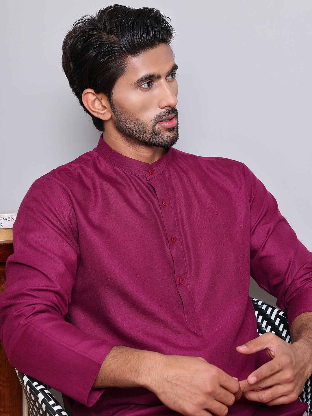 Solid Cotton Kurtas For Men