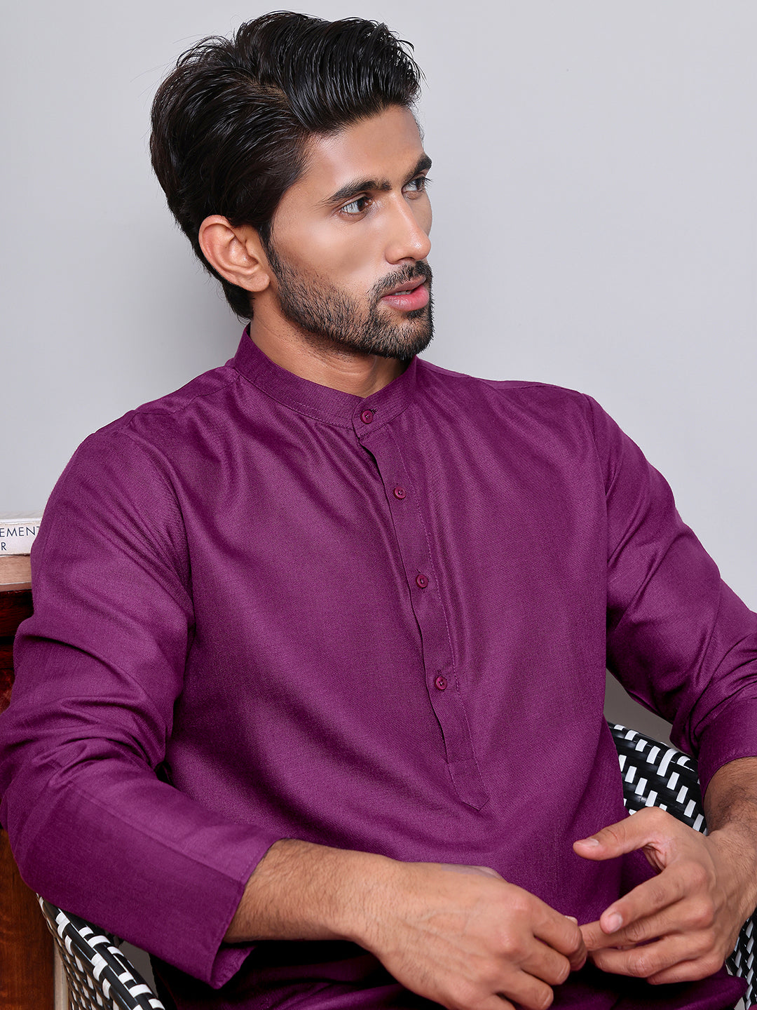 Solid Cotton Kurtas For Men