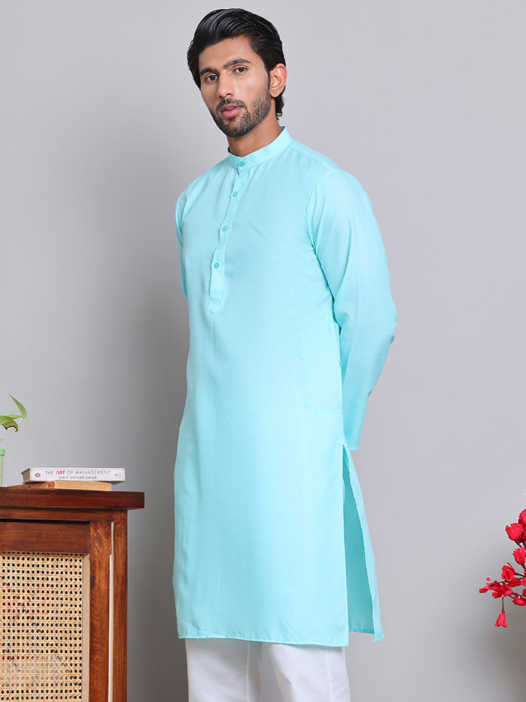 Solid Cotton Kurtas For Men