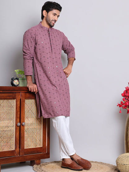 Men'S Embroidered And Sequence Kurtas