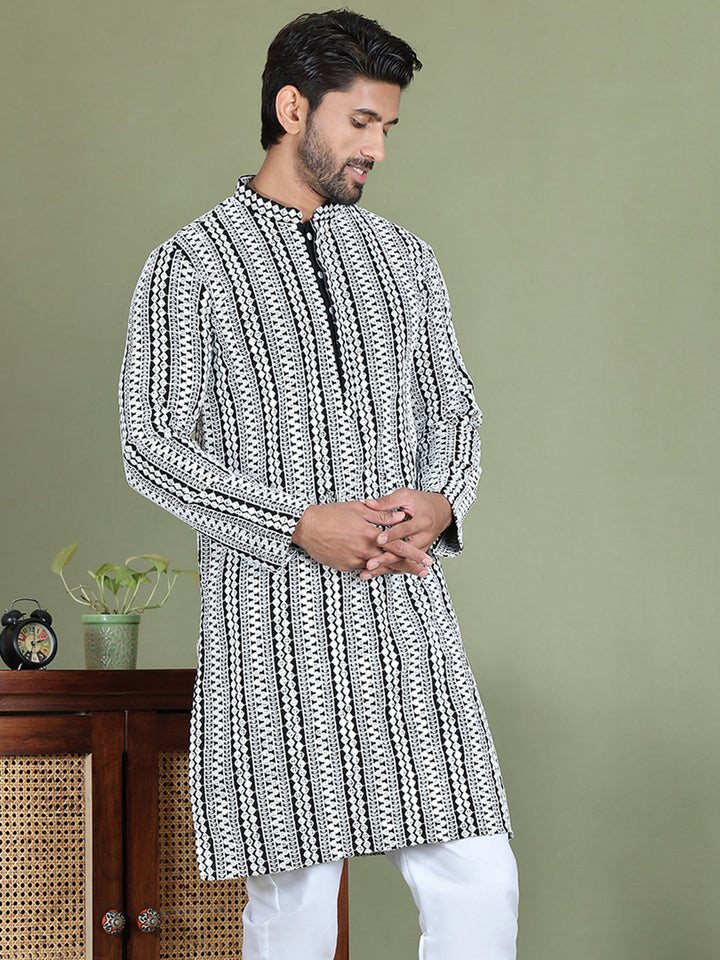 Embroidered And Mirror Work Kurtas.