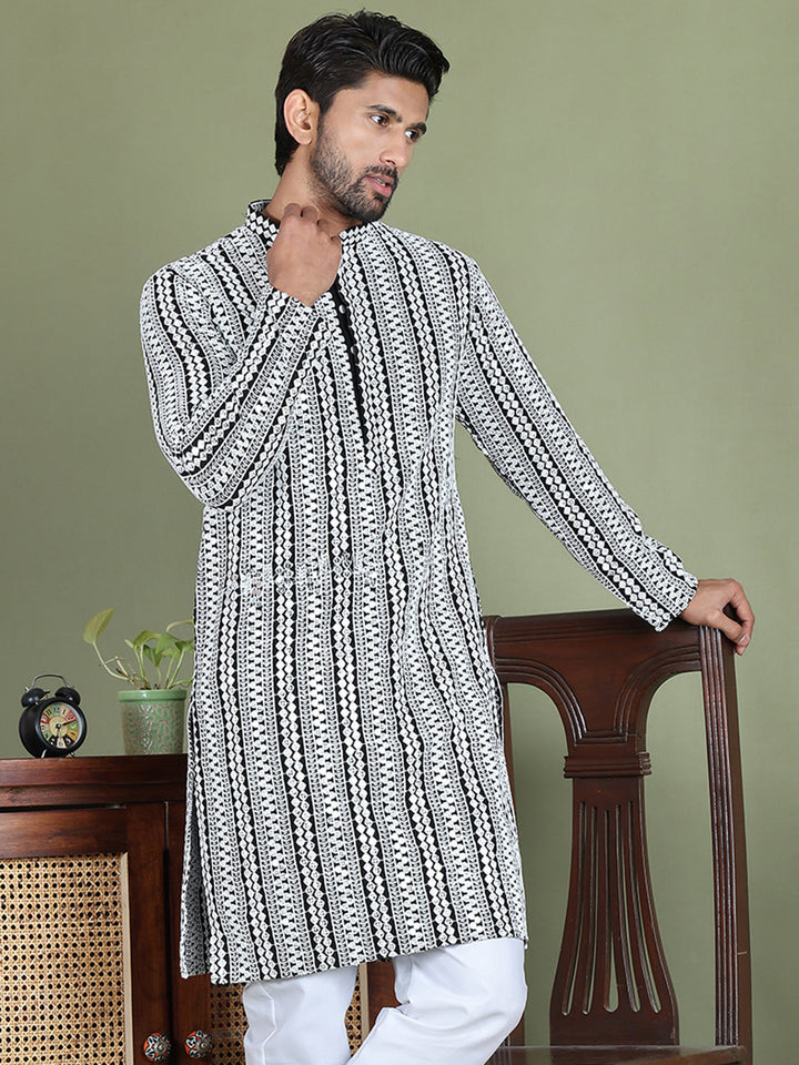 Embroidered And Mirror Work Kurtas.