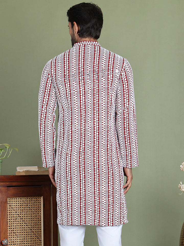 Embroidered And Mirror Work Kurtas.