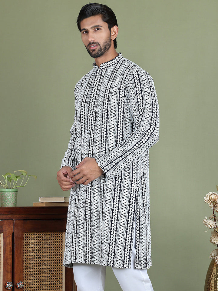 Embroidered And Mirror Work Kurtas.