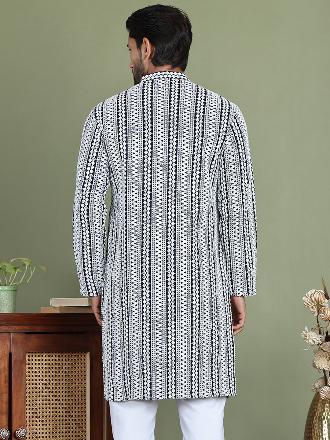 Embroidered And Mirror Work Kurtas.
