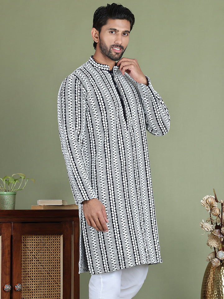 Embroidered And Mirror Work Kurtas.