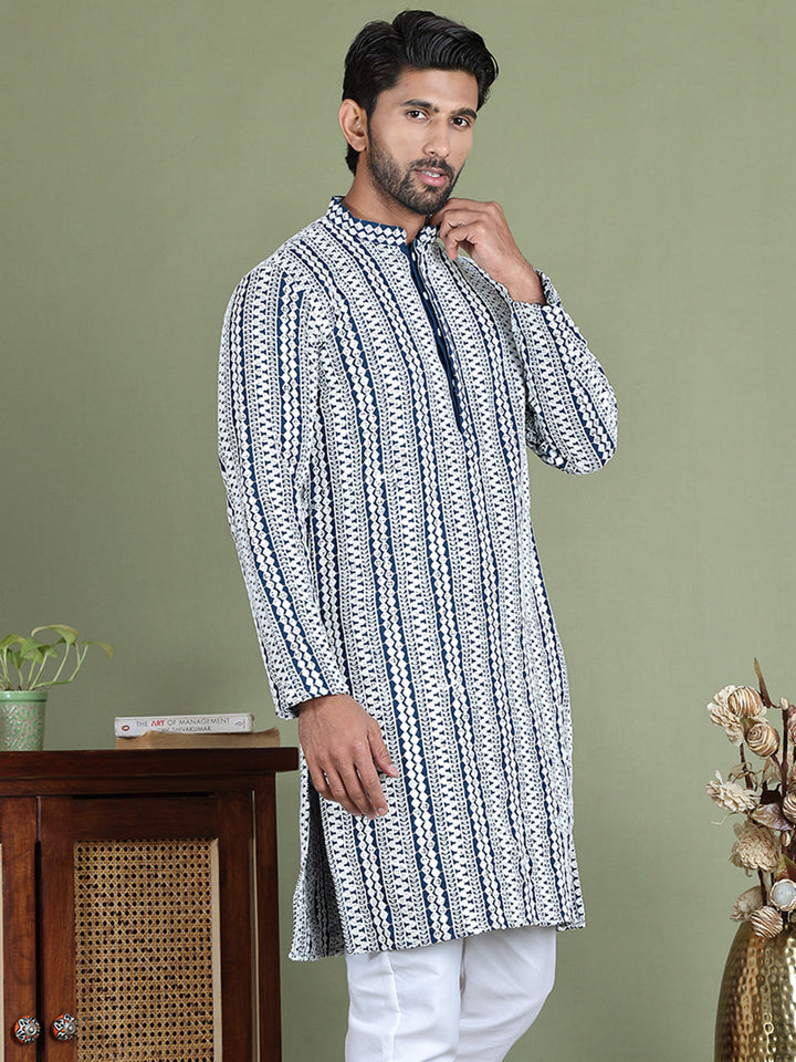 Embroidered And Mirror Work Kurtas.