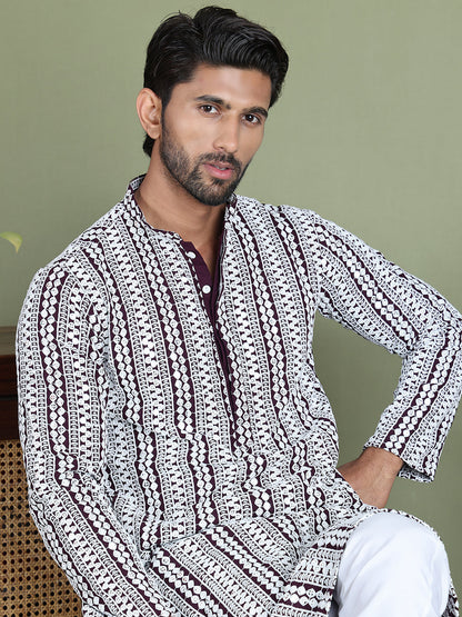 Embroidered And Mirror Work Kurtas.