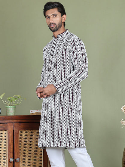 Embroidered And Mirror Work Kurtas.
