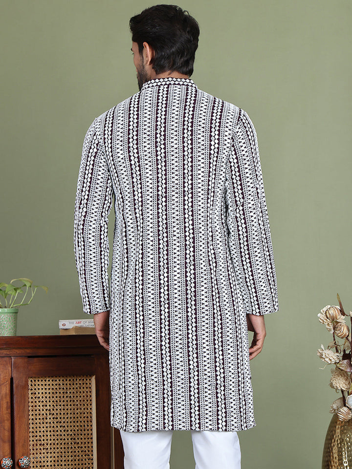 Embroidered And Mirror Work Kurtas.
