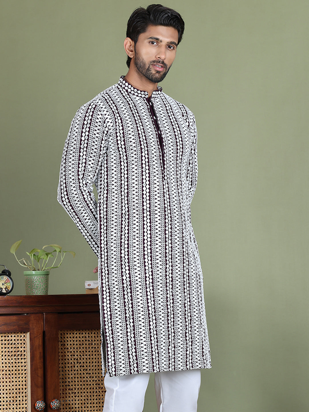Embroidered And Mirror Work Kurtas.