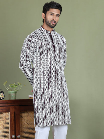 Embroidered And Mirror Work Kurtas.