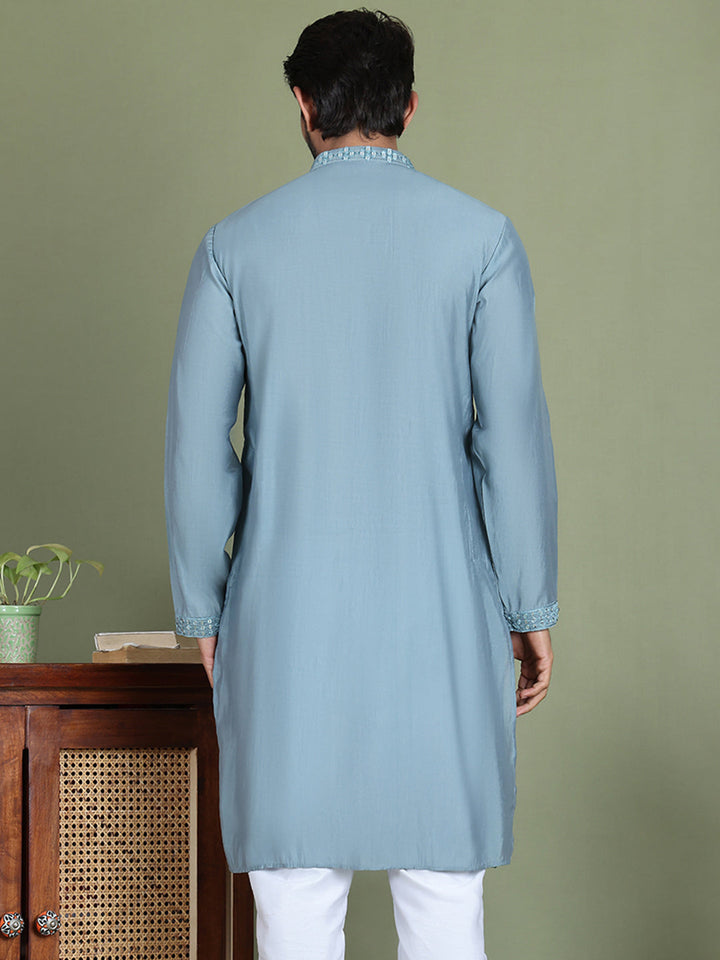 Embroidered And Mirror Work Kurtas For Men