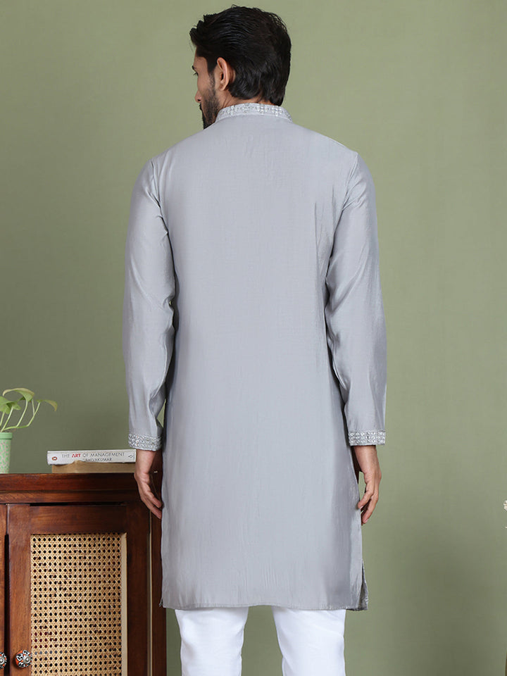 Embroidered And Mirror Work Kurtas For Men