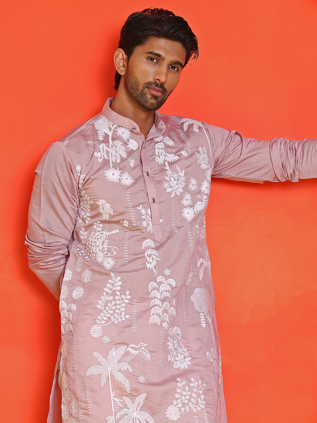 Embroidered Straight Kurtas For Men