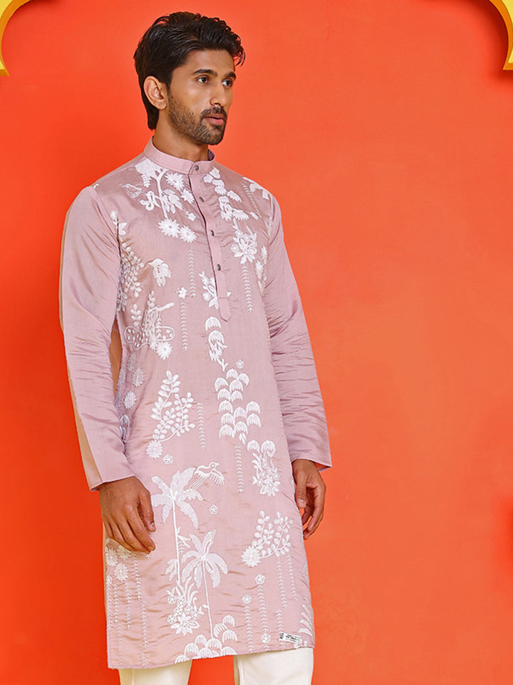 Embroidered Straight Kurtas For Men