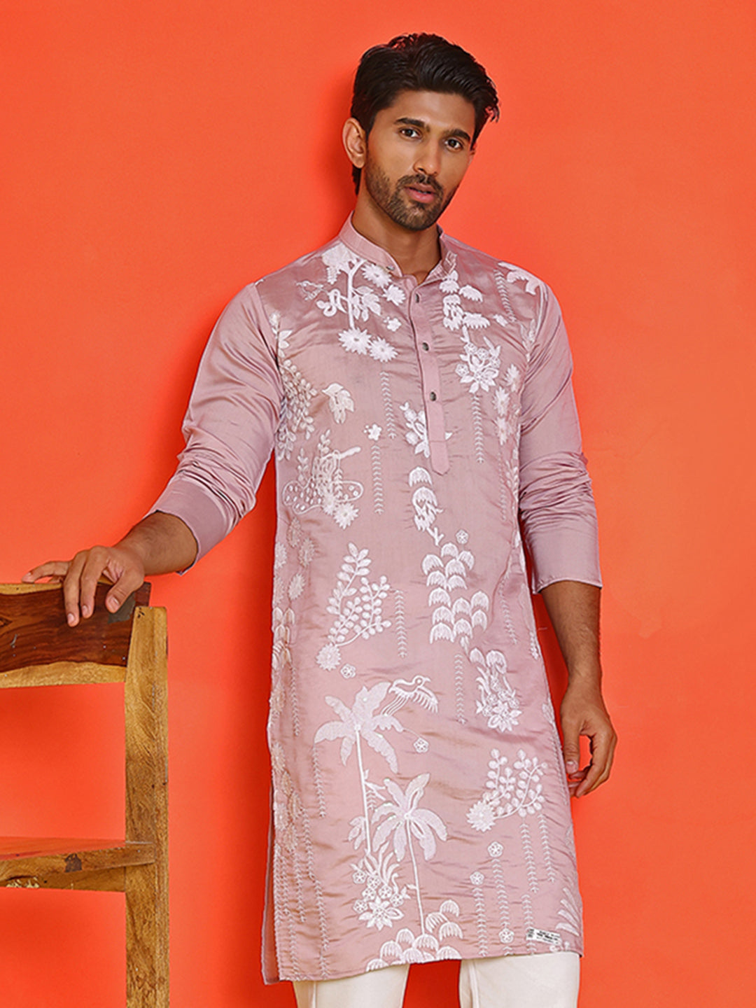 Embroidered Straight Kurtas For Men