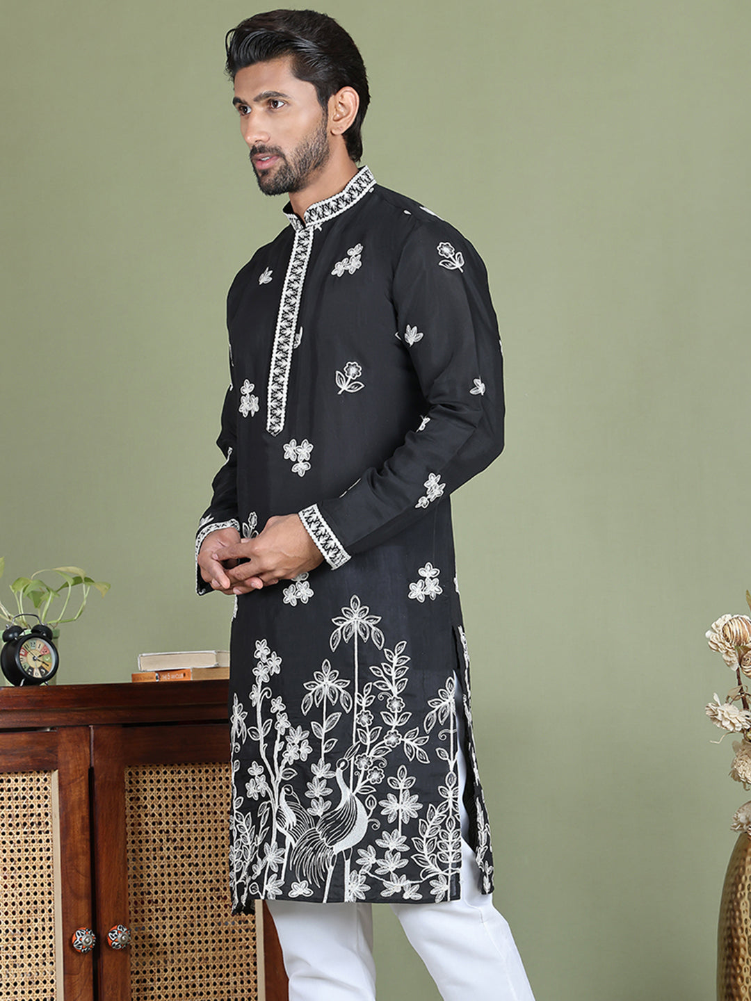 Floral Embroidered And Sequins Kurtas
