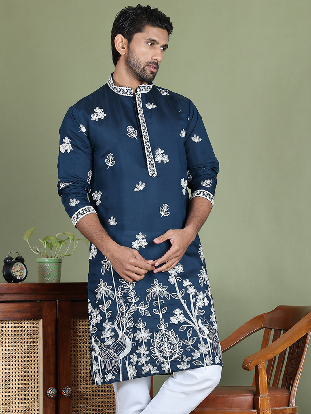 Floral Embroidered And Sequins Kurtas