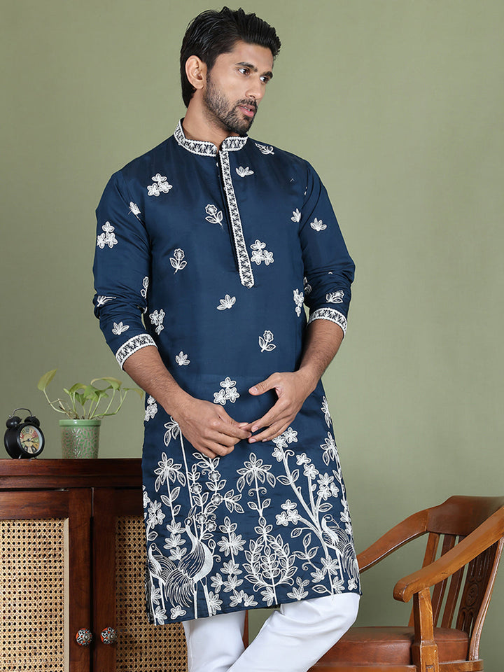 Floral Embroidered And Sequins Kurtas