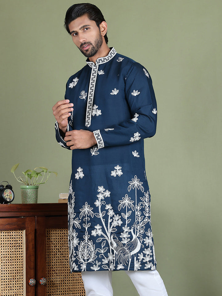 Floral Embroidered And Sequins Kurtas