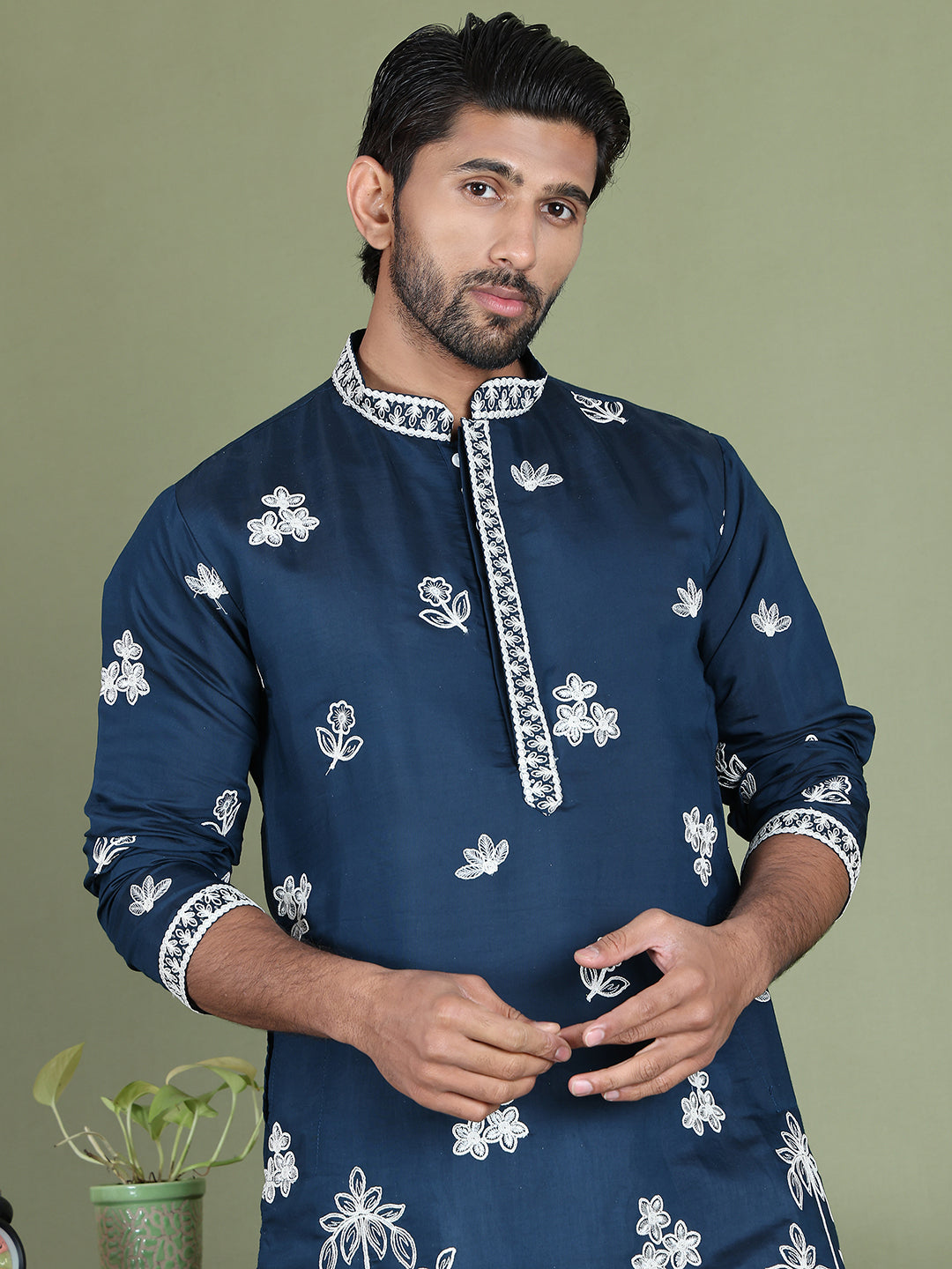 Floral Embroidered And Sequins Kurtas
