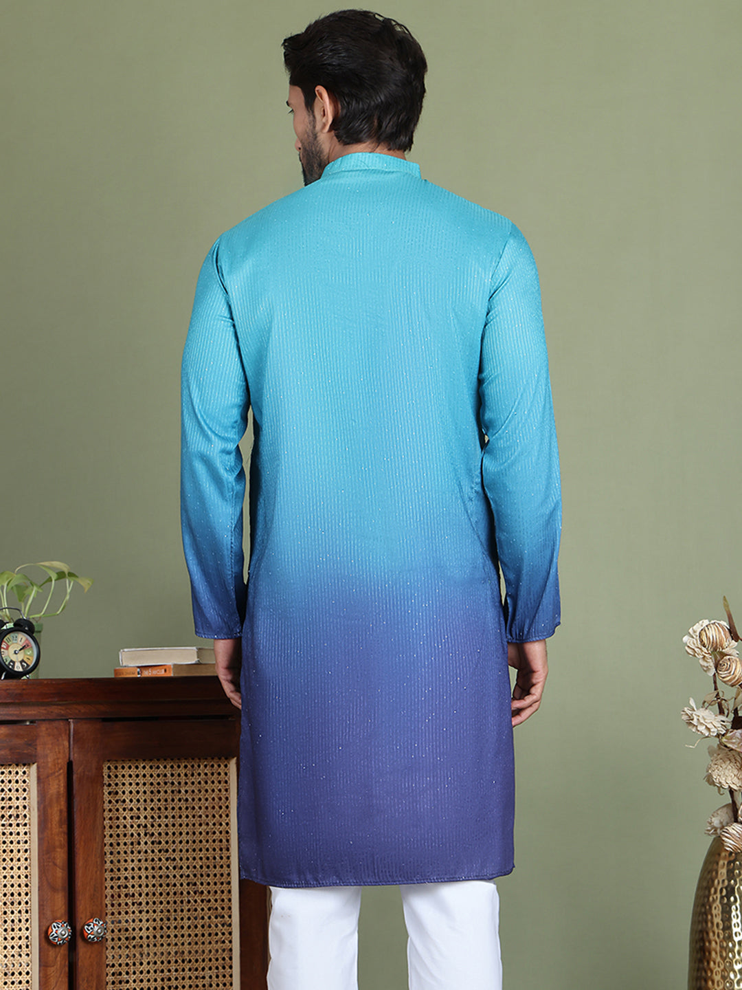 Sequins And Ombre Design Kurtas For Men
