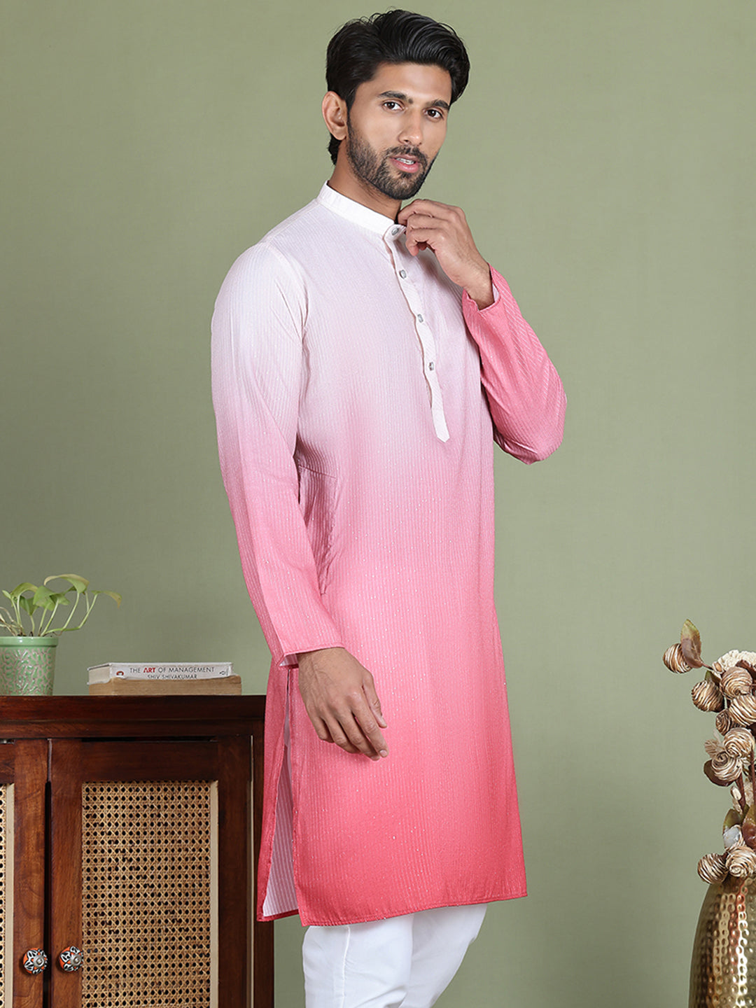Sequins And Ombre Design Kurtas For Men