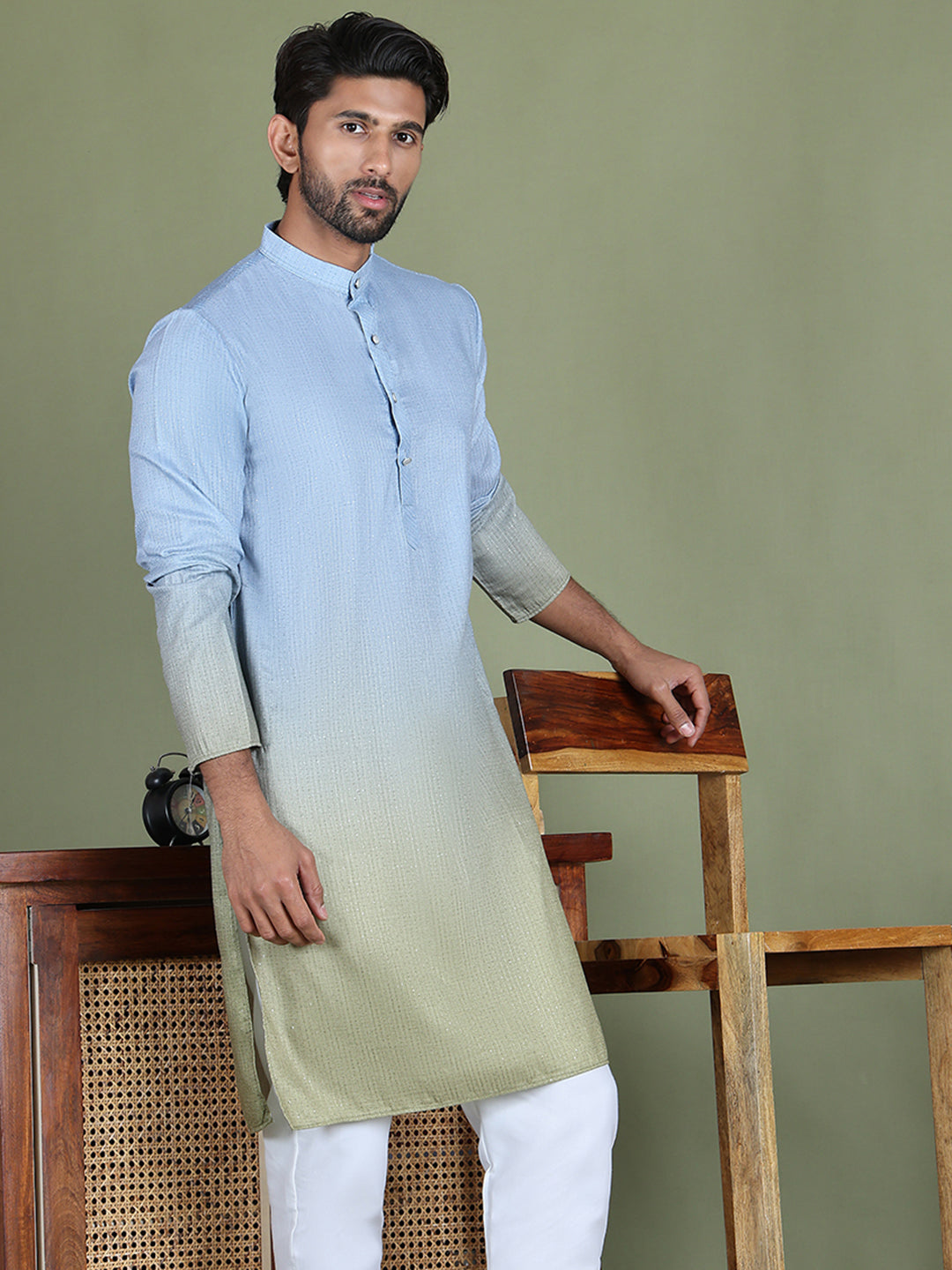 Sequins And Ombre Design Kurtas For Men