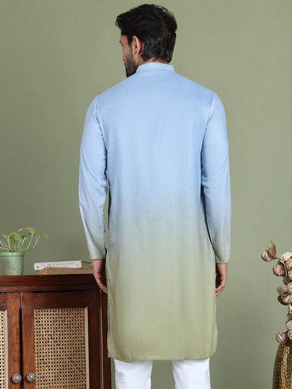 Sequins And Ombre Design Kurtas For Men