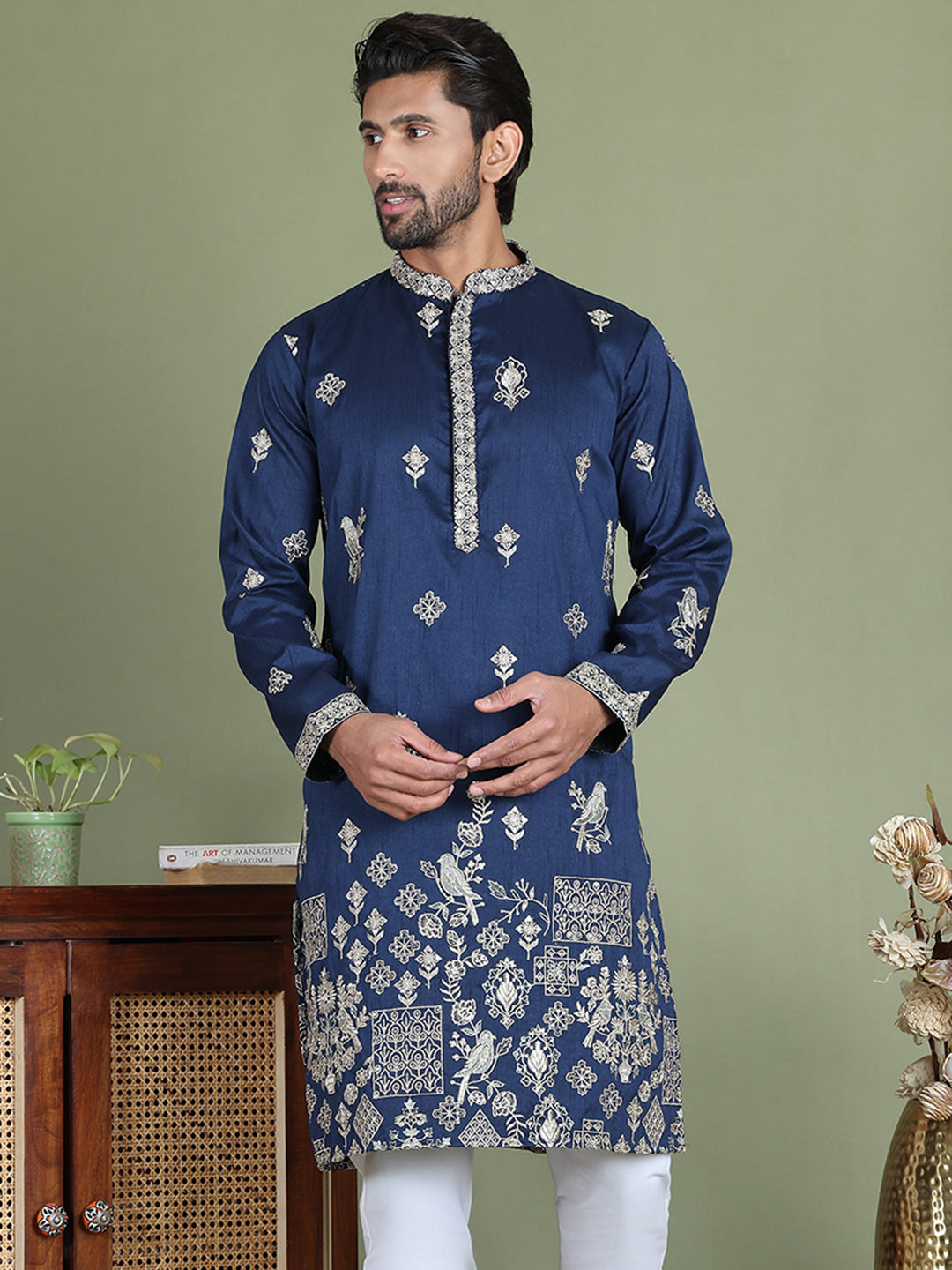 Floral Embroidered And Sequins Kurtas