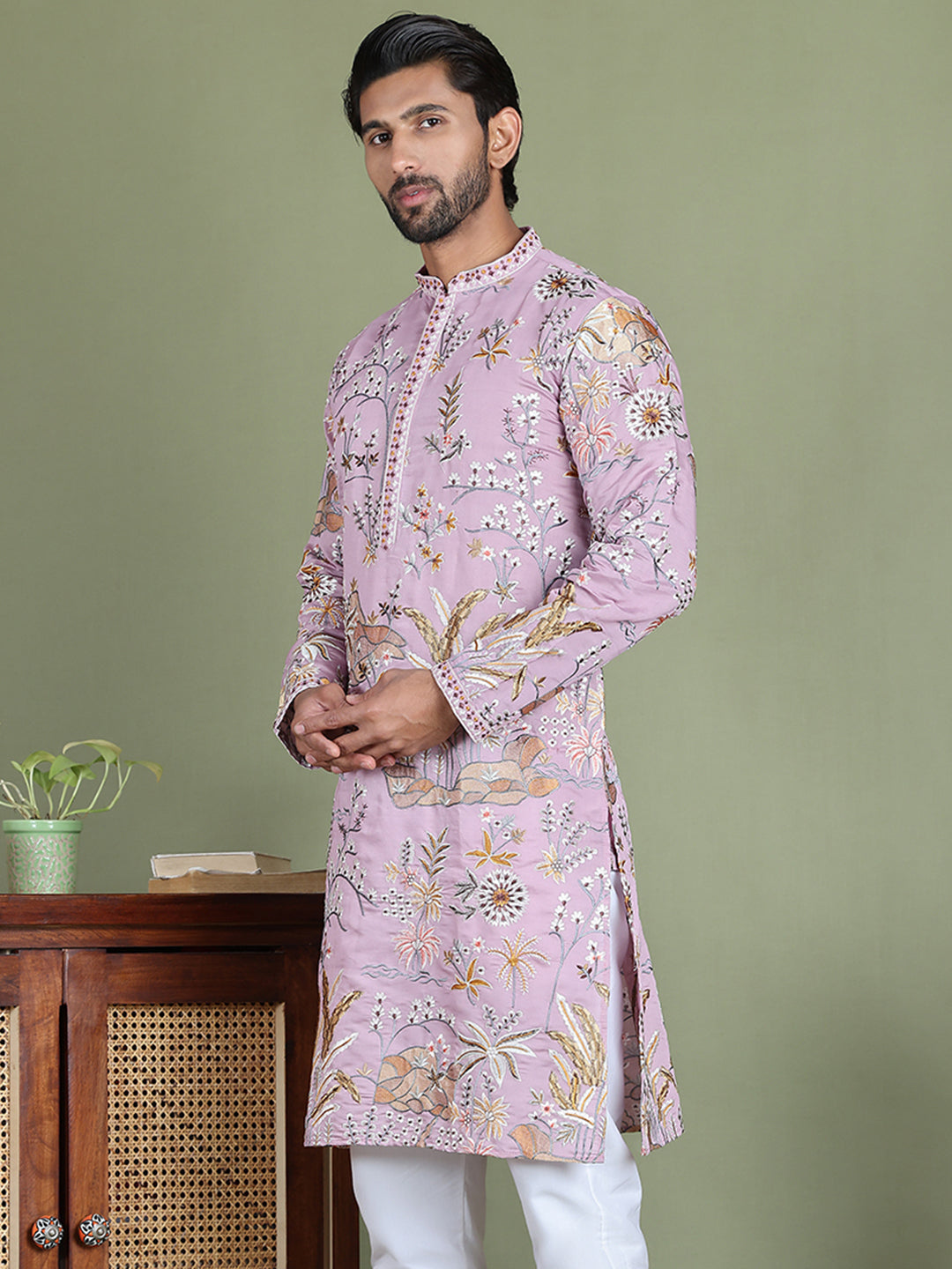Floral Embroidered Straight Kurtas
