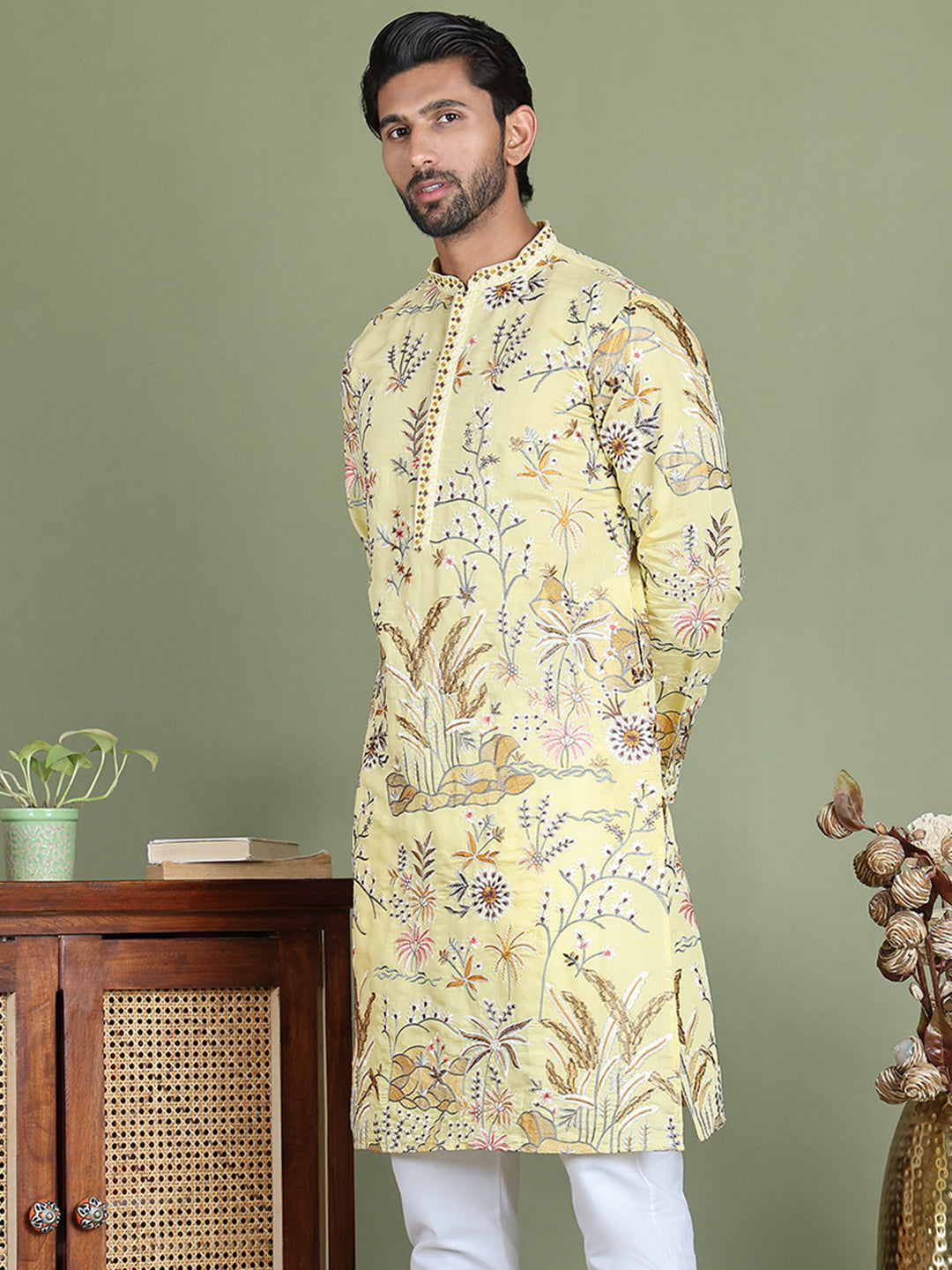 Floral Embroidered Straight Kurtas