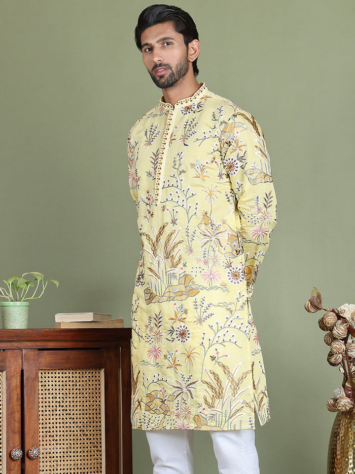 Floral Embroidered Straight Kurtas