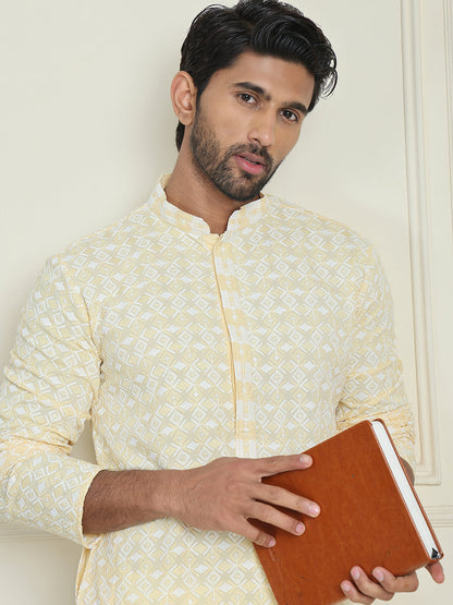 Embroidered And Sequins Straight Kurtas For Men