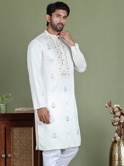 Men'S Embroidered And Sequence Work Kurtas