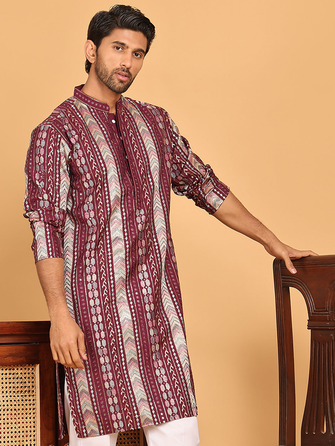 Embroidered And Sequins Kurtas For Men