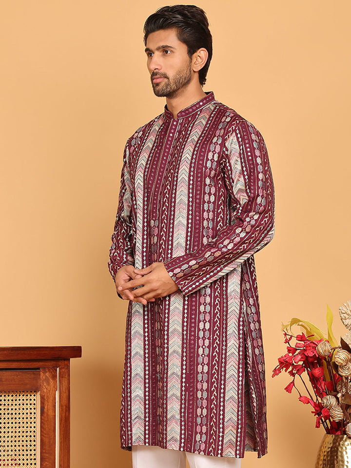 Embroidered And Sequins Kurtas For Men