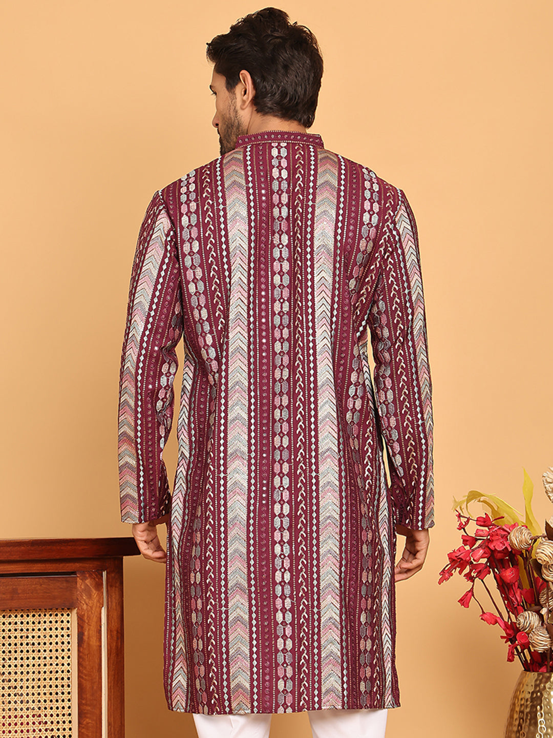 Embroidered And Sequins Kurtas For Men