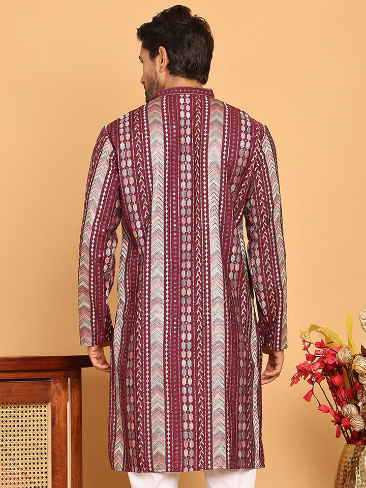 Embroidered And Sequins Kurtas For Men