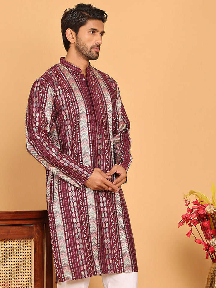 Embroidered And Sequins Kurtas For Men