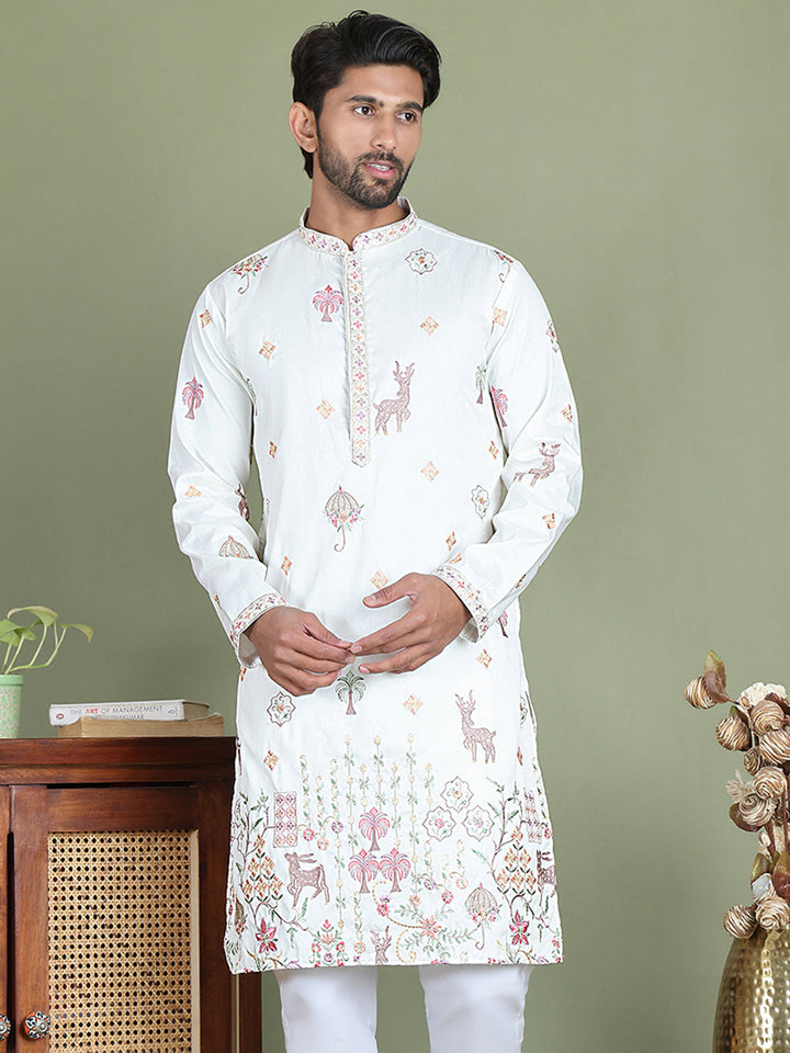Floral Embroidered And Sequins Kurtas
